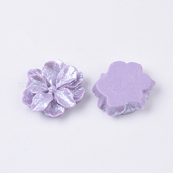 樹脂カボション  模造パールスタイル  花  ライラック  23~24x23~24x7mm&nbsp;X-RESI-S364-46A