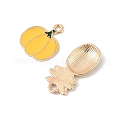 合金エナメルチャーム  花とフルーツのチャーム  ライトゴールド  きいろ  13~36x8~23x1~3mm  穴：1.1~4mm  30個/セット&nbsp;FIND-M058-02KCG
