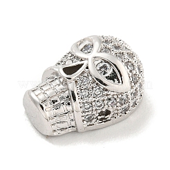 Brass Micro Pave Clear Cubic Zirconia Beads&nbsp;ZIRC-P119-19P-01