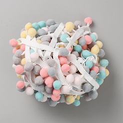 Macaron Color Polyester Pom Pom Ball Decorative Ribbons&nbsp;LS-OCOR-WH0090-61A
