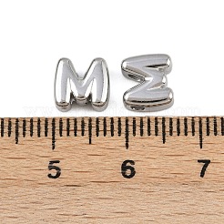 304ステンレススチールチャーム  文字L  文字m  7.5x7.5x3.5mm  穴：1.8mm&nbsp;STAS-C135-03M-P
