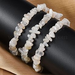 Natural White Moonstone Stretch Bracelets&nbsp;BJEW-JB03681-09