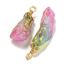 Electroplated Raw Rough Natural Quartz Crystal Big Pendants&nbsp;G-A229-02G-02