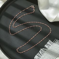 1.5mm Rack Plating Brass Singapore Chain Necklaces for Women Men&nbsp;MAK-L044-28RG