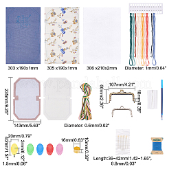 DIYの財布作りキット  バッグ財布財布刺繡スターターキットを含む  鉄の縫製指ぬきとピン  プラスチック針糸通し  ミックスカラー  15x23x2.3cm&nbsp;DIY-CA0003-86