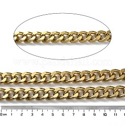 酸化アルミニウム ダイヤモンド カット ファセット カーブ チェーン  キューバチェーン  溶接されていない  スプールで  ゴールドカラー  16x11.5x5mm  約49.21フィート（15m）/ロール&nbsp;CHA-H001-04G