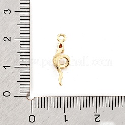 真鍮製マイクロパヴェキュービックジルコニアペンダント  スネークチャーム  ゴールドカラー  18.5x5.5x3mm  穴：1.2mm&nbsp;LS-KK-M321-01E-G02