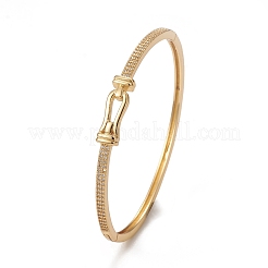 Rack Plating Brass Micro Pave Cubic Zirconia Bangles for Women&nbsp;BJEW-E071-31G