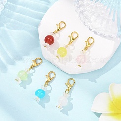 6Pcs Glass Candy Pendant Decorations&nbsp;HJEW-JM04363-02