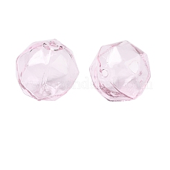 透明ガラスビーズ  多面カット  ラウンド  パールピンク  16x15.5x17mm  穴：1.6mm&nbsp;X1-GLAA-A041-01B-05