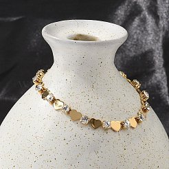 304 Stainless Steel Rhinestone Cup Chain Bracelets for Women&nbsp;BJEW-F488-26F-G