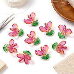 10Pcs Glass Pendants&nbsp;PALLOY-SZ00062