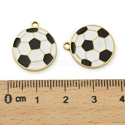 304ステンレスペンダント  エナメル  イオンプレーティング（ip）  18KGP本金メッキ  サッカー  18.5x16x2mm  穴：1.6mm&nbsp;STAS-A118-06A-G