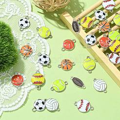 40Pcs 8 Styles Sports Theme Alloy Enamel Connector Charms&nbsp;ENAM-CJ0005-90