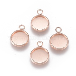 201 Stainless Steel Pendant Cabochon Settings&nbsp;STAS-F191-14RG-B