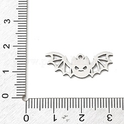 ハロウィン 201 ステンレス ペンダント  コウモリのチャーム  ステンレス鋼色  10x25x1mm  穴：1.4mm&nbsp;SA-CBA6FBD-16P