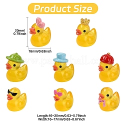 40Pcs 8 Styles Resin Duck Miniature Model&nbsp;AJEW-CJ0001-82