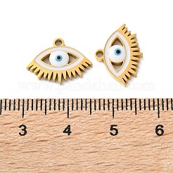 Evil Eye Themes 304 Stainless Steel Enamel Pendants&nbsp;STAS-B100-02G-03