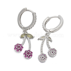 Brass Cubic Zirconia Hoop Earrings&nbsp;EJEW-R016-16P