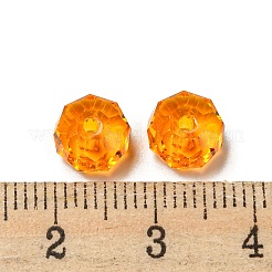 透明なk9ガラスビーズ  多面カット  ロンデル  太陽  6x4mm  穴：1.2mm&nbsp;GLAA-E048-02-12