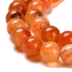 天然石瑪瑙ビーズ連売り  ラウンド  染め＆加熱  オレンジ  10~10.5mm  穴：1.4mm  約38個/連  15.08~15.20''（38.3~38.6センチメートル）&nbsp;G-B079-A04-03C
