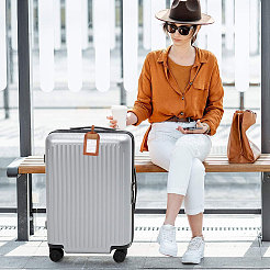 Pu レザー荷物タグ  旅行IDラベル  スーツケース名札  長方形  サドルブラウン  215~240mm&nbsp;AJEW-WH0596-530B