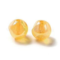 透明なアクリルビーズ  ABカラーメッキ  不規則なラウンド  ゴールド  17.5x17.5mm  穴：3mm  約167個/500g&nbsp;OACR-A013-02E