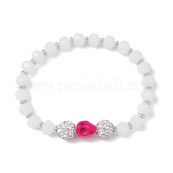 Halloween Skull Dyed Synthetic Turquoise & Glass Beaded Stretch Bracelets for Women Men&nbsp;BJEW-JB10499