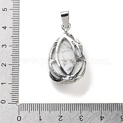 Natural Howlite Teardrop Pendants&nbsp;G-G112-03P-08