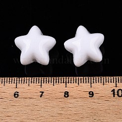 不透明なアクリルビーズ  スター  ホワイト  15.5x16.5x15mm  穴：2.5mm  約270個/500g&nbsp;OACR-N137-57