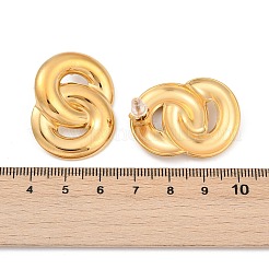 304ステンレススチールスタッドピアス  サークル交差点  18KGP本金メッキ  32.5x24.5mm&nbsp;EJEW-D306-07G