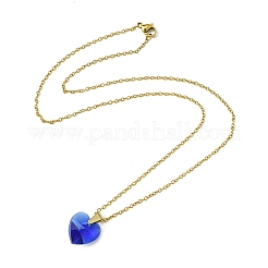 Heart Glass Pendant Necklaces&nbsp;NJEW-K117-01G