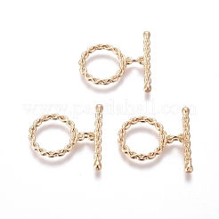 真鍮製マンテル  カドミウムフリー＆ニッケルフリー＆鉛フリー  丸カン付き  DIYのジュエリーには  18KGP本金メッキ  リニグ：14x2mm  バー：20.5x4x2  穴：1.2mm&nbsp;KK-G381-07G