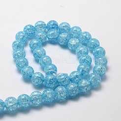 Crackle Glass Round Beads Strands&nbsp;CCG-E001-8mm-01