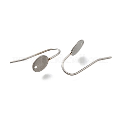 304ステンレススチールピアスフック  フラットラウンド  ステンレス鋼色  20x8x14.5mm  穴：1.2mm  ピン：0.8mm&nbsp;STAS-B087-09B-P