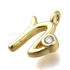 Brass Micro Pave Cubic Zirconia Pendants&nbsp;KK-B132-12G-N
