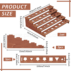 1 Bag 5-Tier Wooden Dice Organizer Display Riser Racks&nbsp;ODIS-BC0001-28