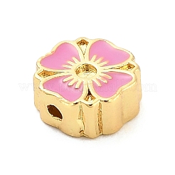 Flower Brass Enamel Bead Rhinestone Settings&nbsp;KK-H527-01G-03