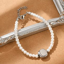 Plastic Imitation Pearl Beads Bracelets for Women&nbsp;BJEW-M056-11P