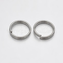 真鍮スプリットリング  ダブルループ丸カン  プラチナ  9x1.5mm  内径：8mm  約2870個/500g&nbsp;KK-E647-09P-9mm