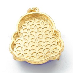 Brass Micro Pave Clear Cubic Zirconia Pendants&nbsp;ZIRC-I050-07G