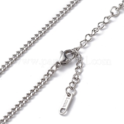 Non-Tarnish 304 Stainless Steel Curb Chain Necklace for Men Women&nbsp;NJEW-K245-018E