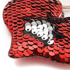 PVC Reflective Sequin Heart Pendant Keychain&nbsp;KEYC-L033-01P-06