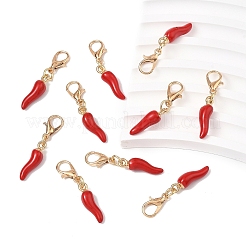 10Pcs Peppers Alloy Enamel Pendant Decorations&nbsp;HJEW-YW00270