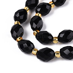 Natural Black Obsidian Beads Strands&nbsp;G-N342-53-8x6-01