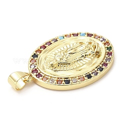 Rack Plating Brass Micro Pave Cubic Zirconia Pendants&nbsp;KK-A185-13G