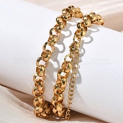 7MM 304 Stainless Steel Rolo Chain Necklaces for Women Men&nbsp;NJEW-Z115-01G