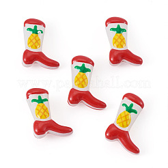 5Pcs Boot Baking Paint Glass Enamel  Beads&nbsp;LAMP-TADJ0001-08I