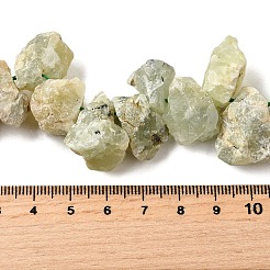 天然石プレナイトビーズ連売り  ラフ原石  ナゲット  7~20x12~23x6~18mm  穴：0.8~1mm  約18~30個/連  7.48''~8.07''（19~20.5センチメートル）&nbsp;G-S386-B03