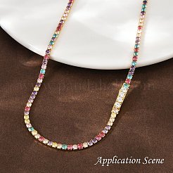 925 Sterling Silver Colorful Cubic Zirconia Chains&nbsp;STER-C016-02A-G01